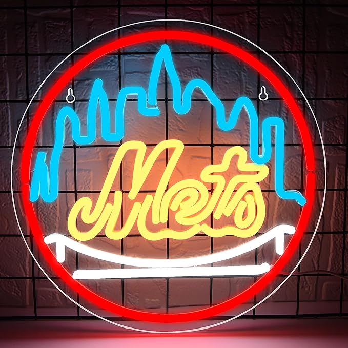 Baseball Neon Sign for Wall Decor Baseball LED Light Up Sign Baseball Wall Decor Sports Neon Lights for Club Bedroom Man Cave Bar Sports Gifts for Men Teen Boys Fans,Size 13.4 * 13.4 inch(FMXD151)