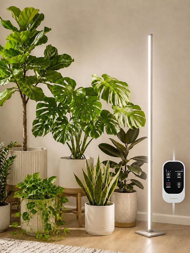 Vertical Grow Light for Indoor Plants, 60in LED Standing Lamp | 36W Full Spectrum Plant Lights with Auto Timer, 268 LEDs Dimming and 3 Light Modes for Wide Coverage Area in Indoor Gardens