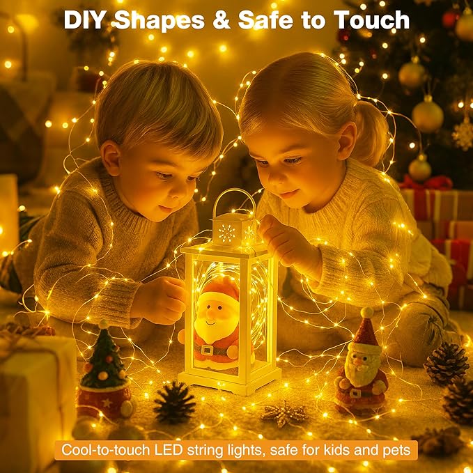 2 Pack 16FT 50 LED Fairy Lights Battery Operated with Timer, 8 Modes USB Mini Twinkle Light, Small String Lights for Tree Wreath Vase Bedroom DIY Holiday Wedding Party Decorations-Warm White