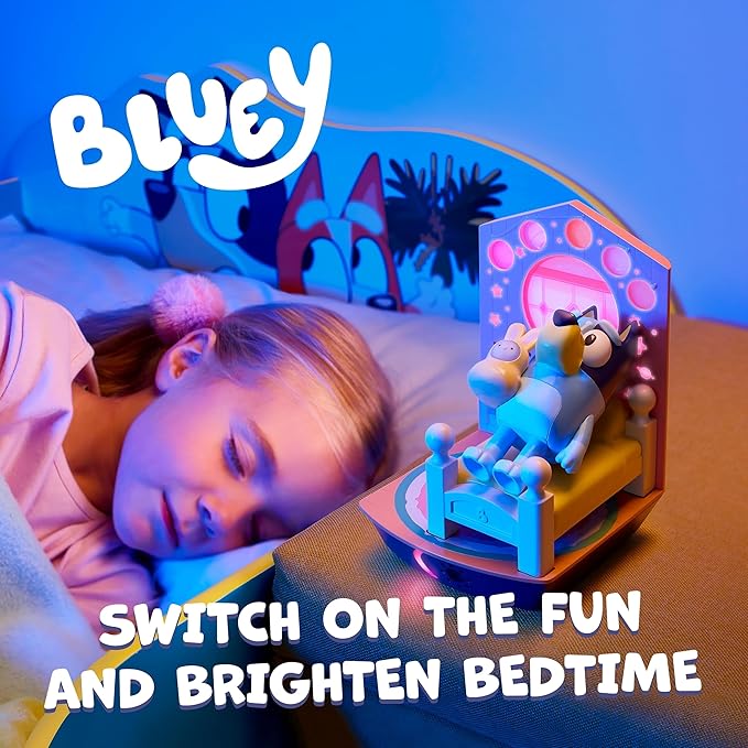 Bluey Goglow Dream Nightlight, 3-in-1 Interactive Toddler Light with Handy Flashlight and Sleep Timer, Soothing Night Light for Kids of Ages 2+