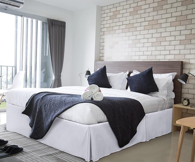 Utopia Bedding Valance Sheet Single - Soft Brushed Polyester-Microfibre - Pleated - Fits Under The Mattress & Down to The Floor - Base Bed Skirt (White)