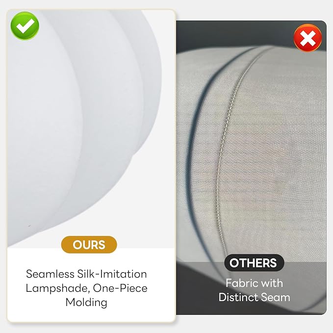 20in Plug in Pendant Light Lantern, White Imitation Silk 3-Light | Plug in Hanging Lamp Wabi Sabi Japanese Bubble Saucer Pendant Chandelier for Living Dinning Room Kitchen Island Bedroom 1PK