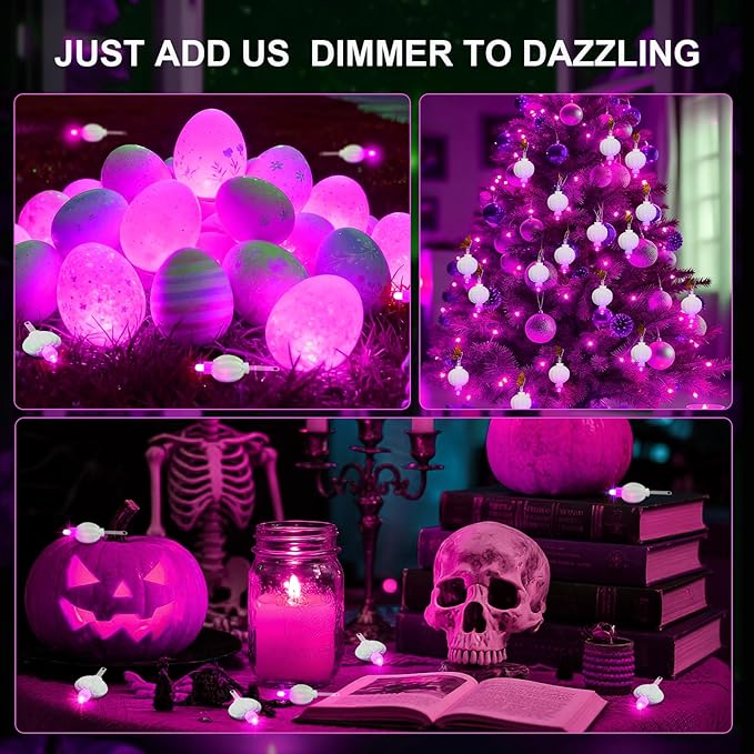 Aogist 48 Pack Small LED Lights Battery Powered Waterproof Hanging Light Last 48 Hours for Paper Lanterns,Balloons,Floral,Weddings & Festival Christmas Decorations,Pink