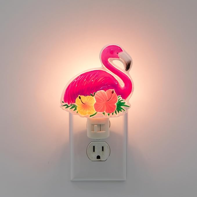 Creative Hobbies Tropical Flamingo Night Light - Includes 5W C7 and Rotational Socket with On/Off Switch