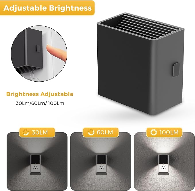 L LOHAS LED Night Light,Night Lights Plug into Wall,[2-Pack] | LED Night Light Brightness Adjustable,5000K Daylight White, Nightlight for Bathroom Hallway Kitchen