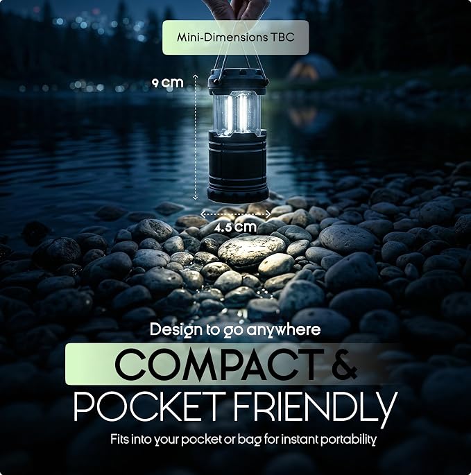 MalloMe LED Camping Lantern, Battery Powered Lanterns for Power Outages, Portable Hanging Collapsible Camping Lights for Outdoor, Home, Emergency, Hurricane Lamp Survival Outage Light 3 x AA Operated