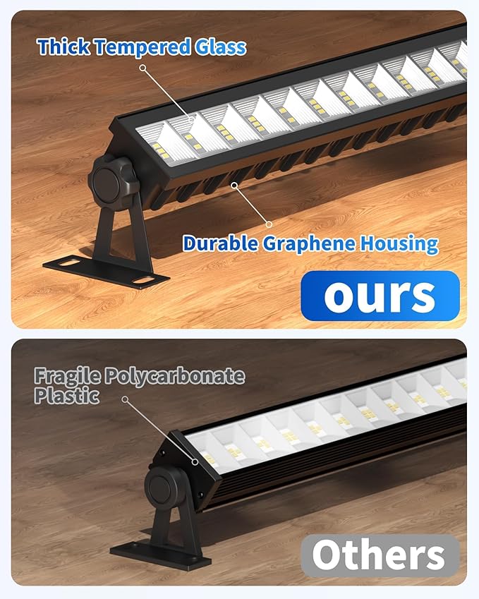 IP66 Waterproof 45W LED Shop Lights, 5400LM 6000K Daylight White Garage Light with 6FT Power Cord & Switch, Plug in LED Work Light for Garage, Workshop, Warehouses, Basement, Yard, 2 Pack
