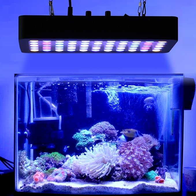 ARKNOAH LED Aquarium Light 165W, Full Spectrum Dimmable | Adjustable Brightness 10-100% for Fresh and Saltwater Tanks, Energy-Saving Fish Light for Coral & Plant Growth