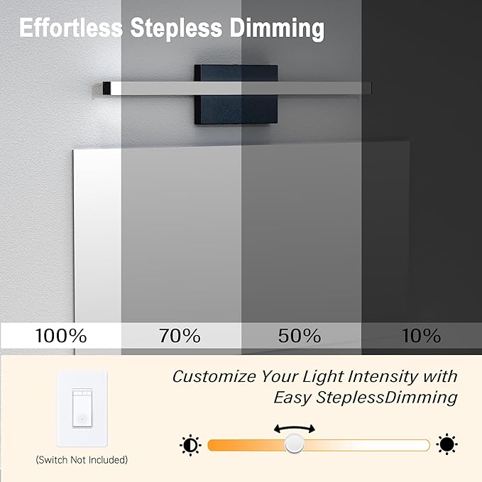 36Inch LED Bathroom Vanity Light Bar 5700K Dimmable Led Bathroom Light Over Mirror Modern Bath Wall Light Cool White ETL Certified 34W