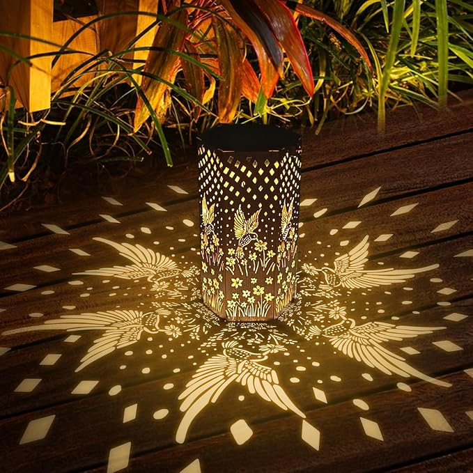 Eandisom Birthday Gifts for Women, 4 Pack Solar Lanterns Outdoor Waterproof | Hummingbird Hanging Solar Lights Outside for Yard, Patio, Garden Decor, Mothers Day Gifts for Mom Grandma