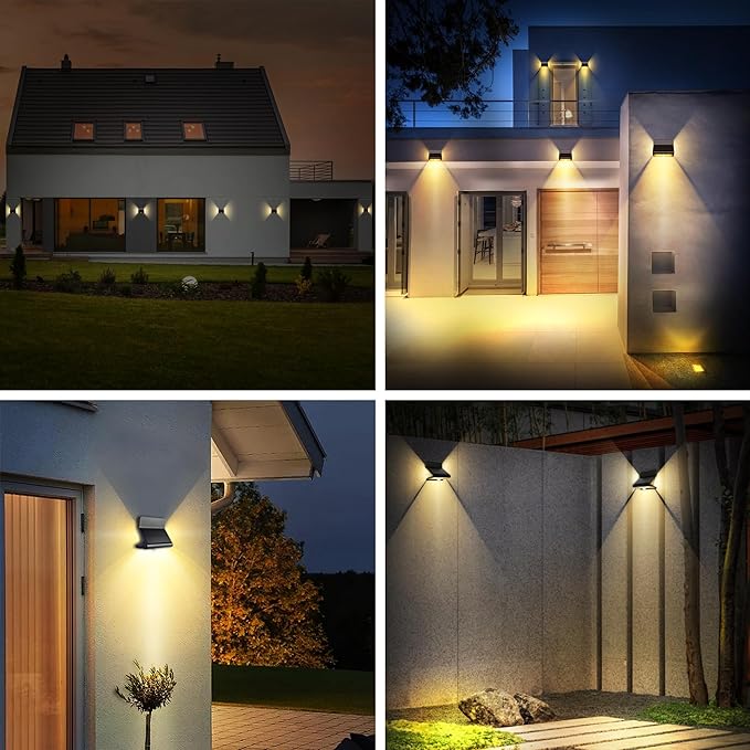 Motion Sensor Outdoor Lights, Solar Wall Light with Optical Lens and 3 Modes, Battery Motion Sensor Security Light, IP44 Waterproof Solar Lights Outdoor for Garden Patio Yard (4 Pack)