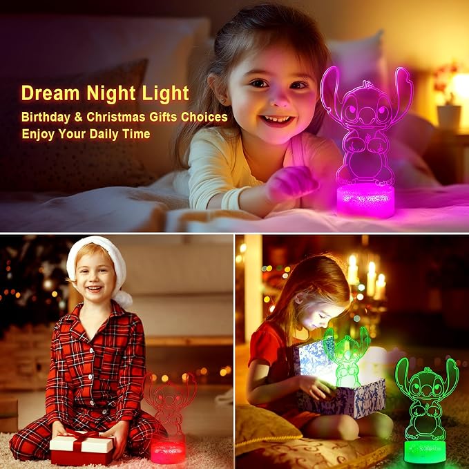 KIEAL 16 Colors Cartoon Night Light, Anime Character Change Decor Lamp with Remote, Dim, Timer, Fans Kids Gifts for Christmas Birthday Boys Girls