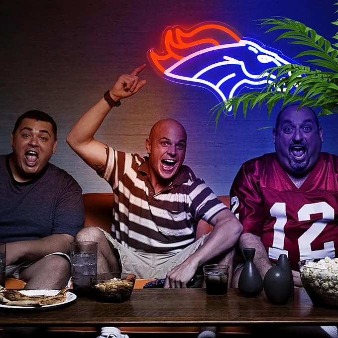 Football Neon Sign for Wall Decor Football Led Neon Light for Man Cave | Dimmable Rugby Team Logo Led Sign for Bedroom Party Club Bar Dorm Garage Decor Birthday Gifts for Men Size 16.1*9.8 In