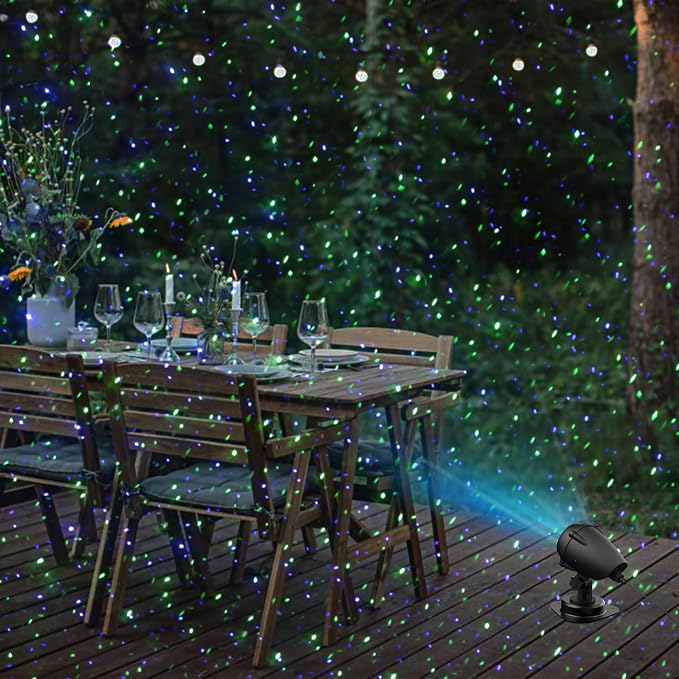 Christmas Laser Lights Projector Outdoor, AIRIVO RGB 3 Colors 11 Lighting Effects Projection Laser Light, Red Green Blue Star Light, Holiday Halloween Decor for Trees, Garden, Home, Landscape