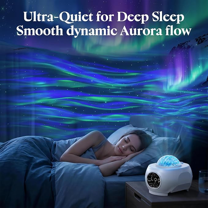 Northern Lights Projector, 16-Color Ocean Wave Galaxy Projector for Bedroom & Home Spa, Water Lamp Room Decor, Remote & Timer, Aesthetic Shower Light Gifts for Women Teen Girls Kids