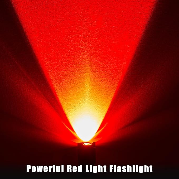 Honoson 6 Pieces Red Light Flashlight LED Single Mode Torch 1 Mode Scalable Red Lens Filter Flashlight for Night Astronomy Aviation Observation Beach Turtle Safe