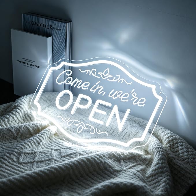 Neon Sign, Open Neon Signs for Wall Decor LED Signs Neon Light | Open Neon Sign for Business, Restaurant, Store, Shop, Bar Decor, Room Decor, Window, Gift, USB Powered