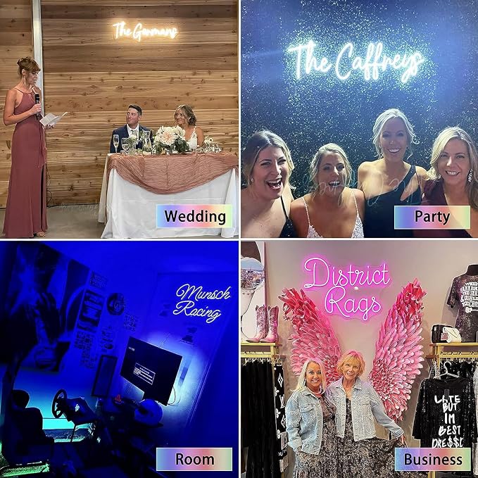 Custom Neon Sign, LED Neon Sign Customizable for Wall Wedding Bar Salon Beauty Business Light Up Name Sign, Personalized Neon Light Suitable for Events Birthday Gifts Decorations