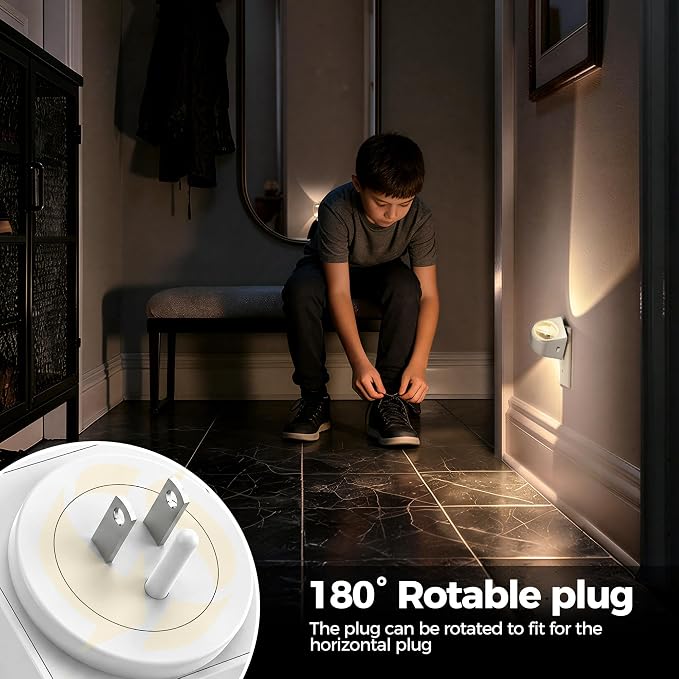 Projector Night Light, Rotating Night Lights Plug into Wall | Dimmable, Soft White 3000K, Dusk to Dawn LED Nightlight for Kids, Bedroom, Nursery, Bathroom, Home Decor, Gaming Room