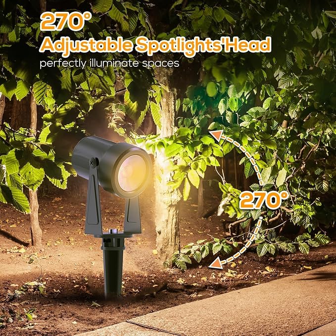 SUNTHIN Outdoor RGBW Landscape Lighting with Remote, Dusk to Dawn, 12 Pack | Outdoor LED Landscape Lighting with Remote Control, Color Changing Yard Lights, IP65 Waterproof for Garden, Trees, Lawn