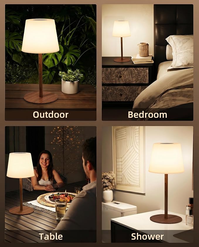 EZVALO Spa-Like Shower Lamp – IP65 Waterproof Bathroom Lamp, 4500mAh Rechargeable Cordless Mood Light, 3 Color Temps for Relaxing Bathroom & Bathtub Experience (2 Pack)