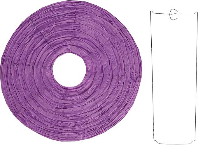 Pack Of 6 Round Paper Lanterns Lamp Wedding Birthday Party Decoration (Purple, 14"/35CM)
