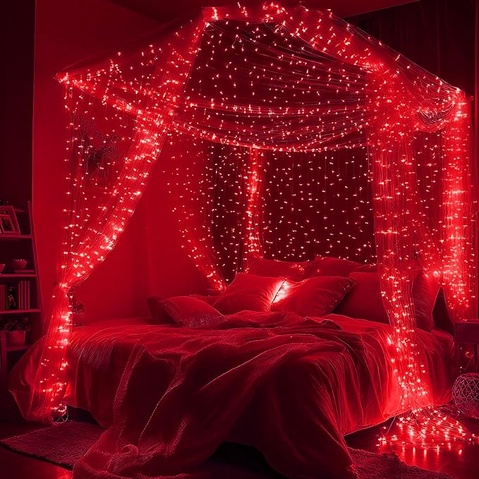 Joomer LED Fairy Lights Battery Operated, 2 Pack Each 16FT 50 LED Cuttable Starry Lights with Timer for Bedroom, Parties, Wedding Christmas Indoor Decor (Red)