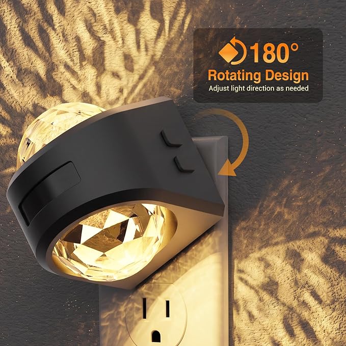 JandCase Motion Sensor Night Light, 3000K Soft White | Star Projector Night Light with 180° Rotatable Plug, Automatic Galaxy Nightlight Plug in with Light Sensor for Bathroom