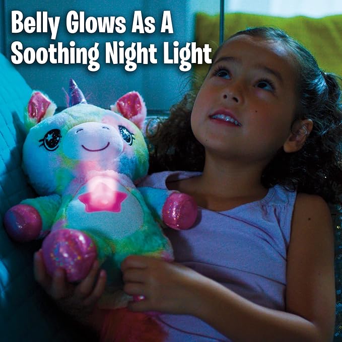 Ontel Star Belly Dream Lites, Stuffed Animal Night Light, Magical Pink And Purple Unicorn - Projects Glowing Stars & Shapes In 6 Gentle Colors, As Seen On TV