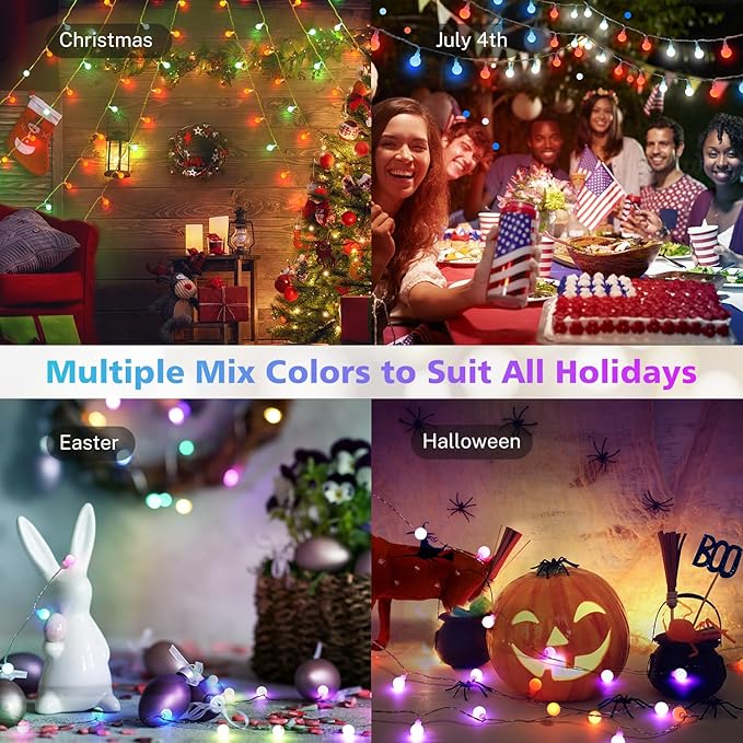 OMIKA 24 Colors Indoor String Lights with Remote, 16.5ft 50LED String Lights Bedroom USB Powered, Color Changing Christmas Lights Hanging for Dorm Classroom Tapestry Party Garden Patio Wall Xmas Décor