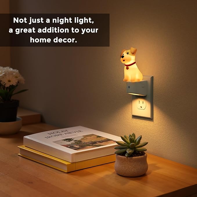 L LOHAS LED Night Light for Kids,3D Cute Puppy Night Lights | Schnauzer with Dusk to Dawn Sensor, RGB+Soft White 3000K,Dog Night Light,Birthday Gift Nightlight for Kids,2Pack