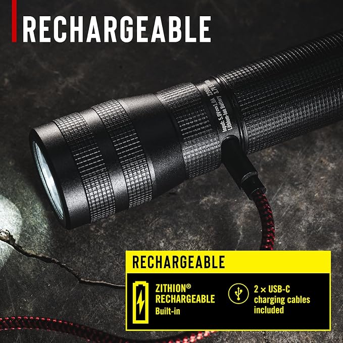 Coast G60R 1000 Lumen Waterproof Rechargeable LED Flashlight, 2-Pack