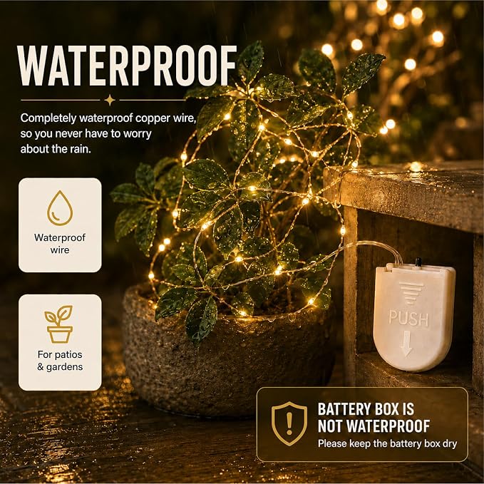 HXWEIYE 6 Pack Fairy Lights Battery Operated, 7ft 20LED | Mini Firefly Starry Lights, Mason Jar Light, For Indoor Outdoor Bottle Tree Wreath Wedding Halloween Thanksgiving, Warm White