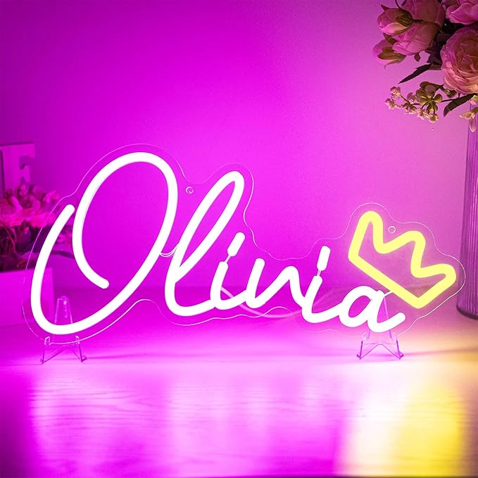 Custom Neon Signs, Personalized Neon Lights Sign, Neon Sign Customizable for Wall Decor Wedding Birthday Party Bedroom Bar Shop Name Logo Gift