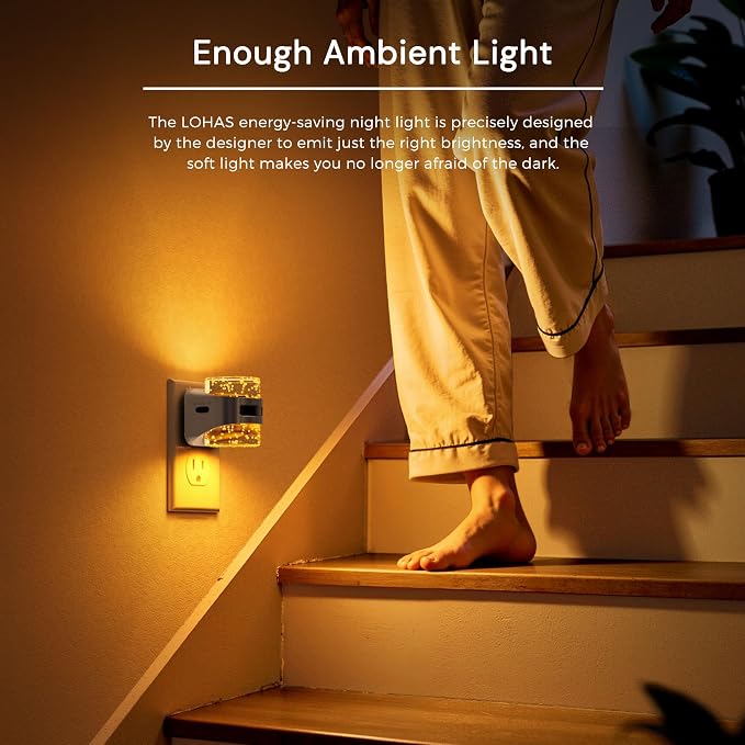 L LOHAS LED Motion Sensor Night Light,5CCT Night Lights Plug into Wall | 2 Pack Color Temperature Change Night-Light,Acrylic Bubble Dimmable Nightlight with Dusk to Dawn Sensor for Bathroom Hallway
