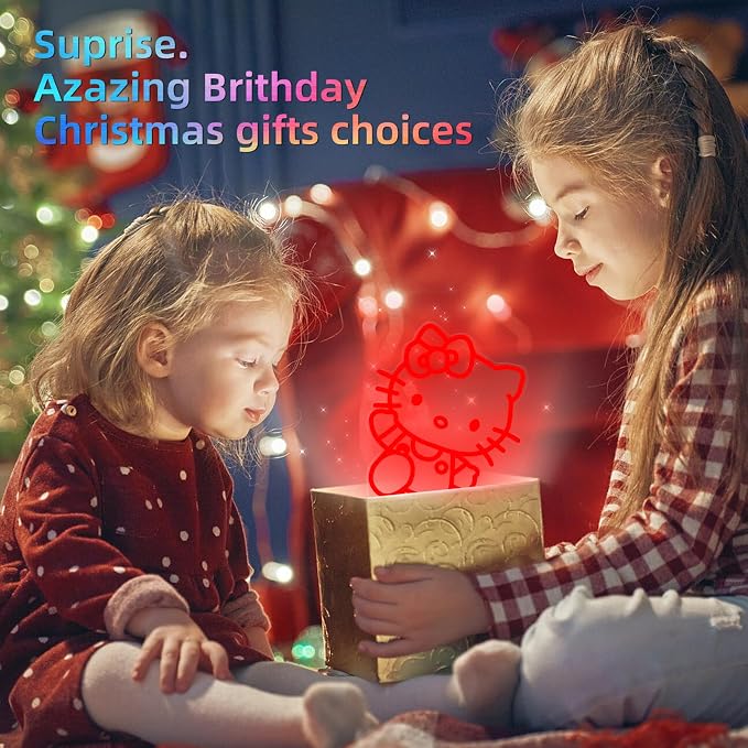 LOUHH Cat Night Light, 3D LED 16 Color Intelligent Remote Control Lamp for Children's Gifts Children's Room Decoration Holiday Gifts