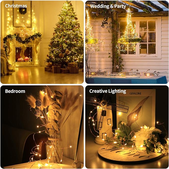 innolife LED Fairy String Lights Battery Operated Timer with Remote Control | 6 Pack 10 Ft 30 LED Copper Wire Twinkle Lights for Bedroom Christmas Wedding Party Indoor Outdoor Decoration