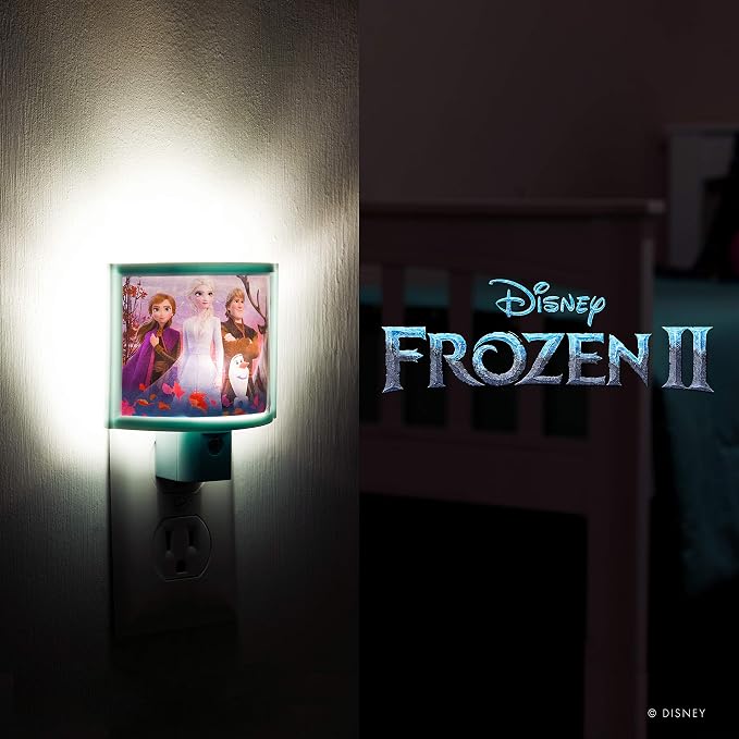 Disney Frozen Wrap Shade LED Night Light, Plug-in, Dusk to Dawn, Girls Bedroom Decor, UL-Listed, Ideal for Nursery, Bathroom, 46276 (Pack of 12)