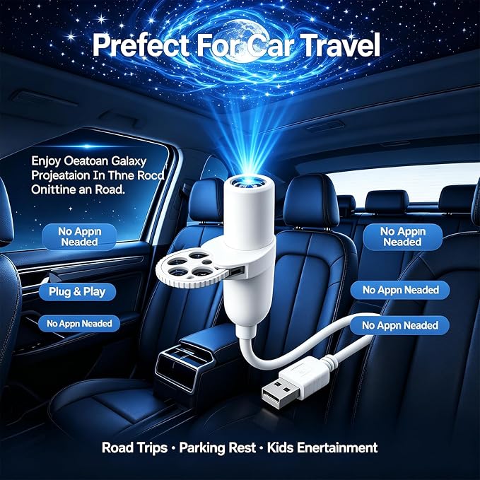 Ocean Projector, Ocean & Galaxy Night Light for Bedroom, Car(15 Patterns) | LED Starry Sky Lamp with 360 Degree Flexible Gooseneck for Home Decor Sleep Mood Lighting
