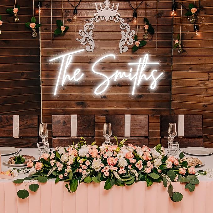 OPBYWE Custom Neon Signs, Personalized Large LED Light Signs for Wall Decor | Customizable Name Logo for Wedding,Business,Bar Shop,Salon,Bedroom & Birthday Party,Light Up Name Sign,Personalized Neon Sign