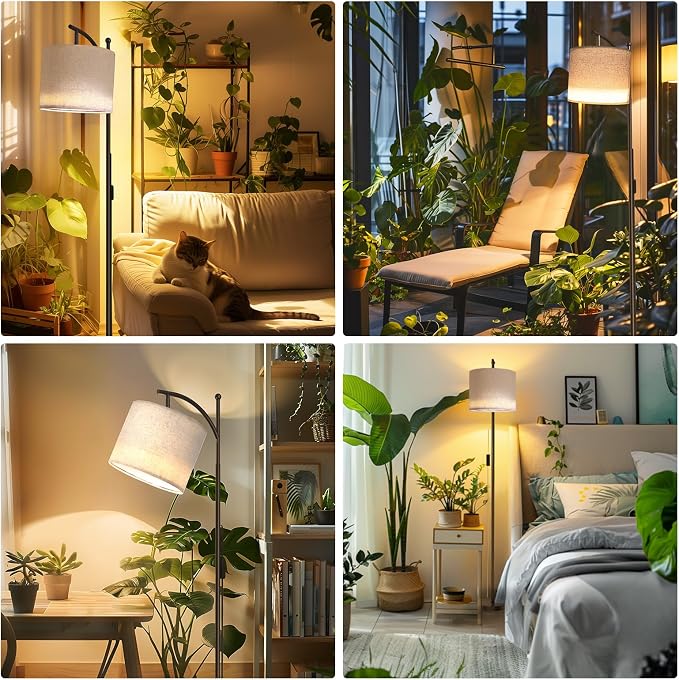 70.8in Tall Grow Light with Stand, Standing Plant Light with Timer | 25W 3000K Non-Dimmable, Full Spectrum LED Grow Lamp for Plant Growth, Flexible Adjustable Angle