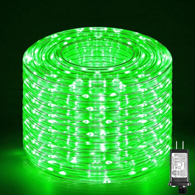 100FT 300 LED Rope Lights for Outside, Green Rope Lights Indoor | Waterproof 8 Modes Plug in Connectable Outdoor String Lights for House Patio Yard Garden Pool Stair Camping Decorations
