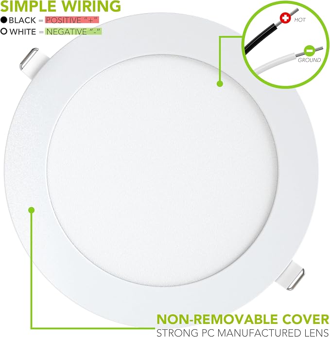 LeisureLED 5 Pack RV Boat Recessed Ceiling Light 720 Lumen Super Slim LED Panel Light DC 12V 5.75" 9W Full Aluminum Downlights 700 Lumen Warm (Warm White)