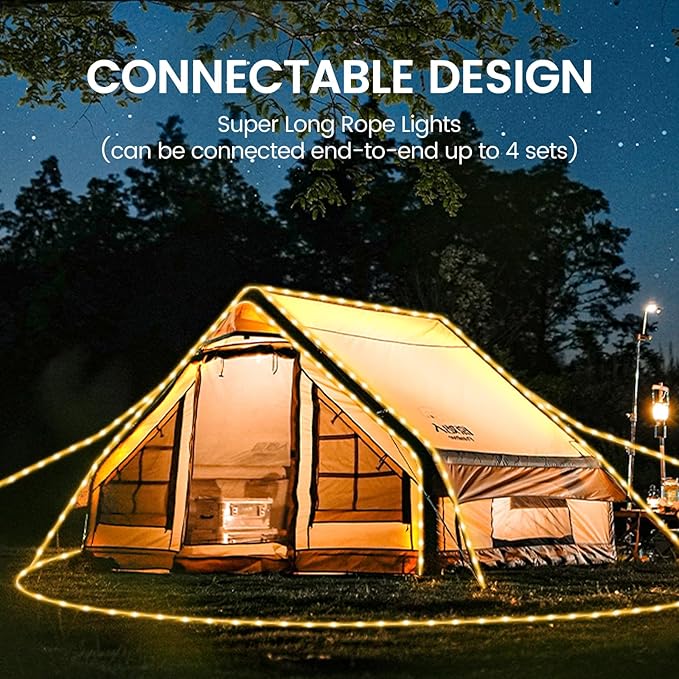 (New) Rope Lights, 100FT 300 LED Connectable Rope Lights, Waterproof Tube Lights with 8 Modes for Indoor Outdoor, Deck, Pool, Landscape, Background, Trees, Bridges, Eaves Decoration (Warmwhite)