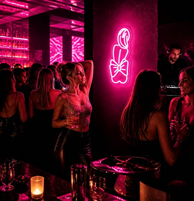 Neon Sign, Lady Neon Signs for Wall Decor LED Signs Neon Light | Lady Neon Signs for Bedroom, Girls Room, Beauty Room, Bathroom, Salon, Party, Bar, Home Decor, Pink Decor, Gift, USB Powered