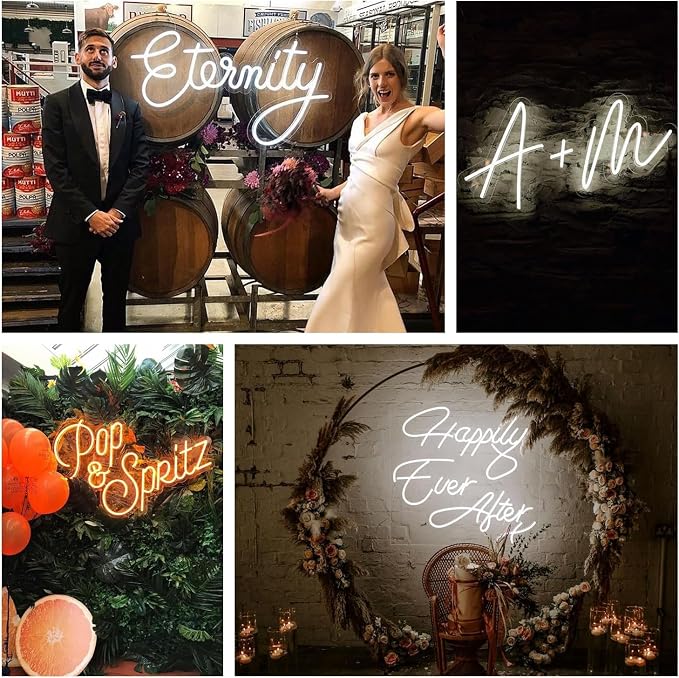 LC Sign Custom Neon Sign, Personalized LED Name Sign for Wedding Wall Decor | Weddings, receptions, birthdays, parties, bedrooms, home bars and photo backdrops, with dimmable lighting for every occasion