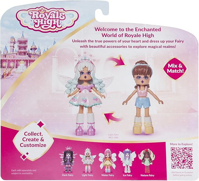 3” Light Fairy Fashion Doll - 1 Figure with 9 Fashion Accessories - Virtual Item Code Included - Series 2 - Ages 5+