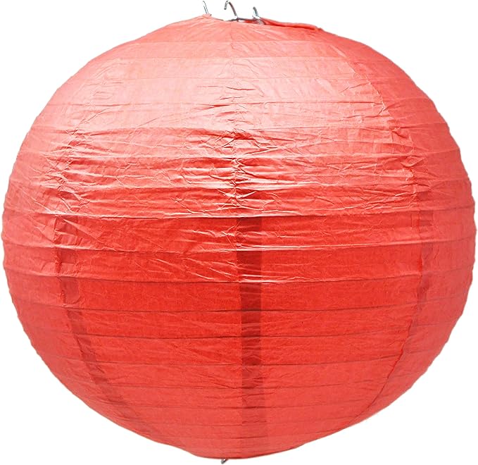 Mudra Crafts Red and Green Paper Lanterns Wedding Party Decorations - 12 in 10 Round Hanging Ceiling Lanterns, 10 Pack, Decorative Lamp Shades