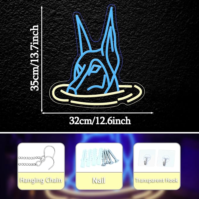 Doberman Dog Neon Sign for Wall Decor Usb Powered Doberman Swimming Led Light Sign Cool Neon Dog Light for Cafe Pet Shop Bar Birthday Party