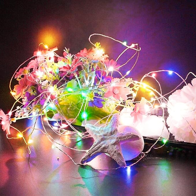 4 Pack Multicolor Fairy Lights Battery Operated with Remote, Waterproof 20FT 60LED Cuttable Twinkle Lights with Timer Indoor Outdoor, String Light for Bedroom, Classroom, Wedding, DIY, Christmas Décor